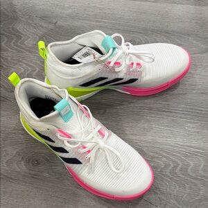Women's White and Pink Athletic Shoes